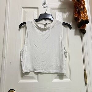 SHEIN White Crop Muscle Tee Sleeveless